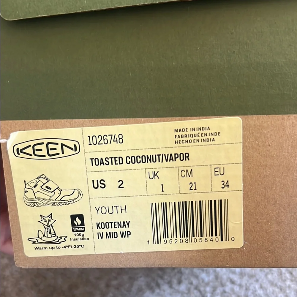 Keen Brown Kids Ankle Boots with Black Fleece Collar